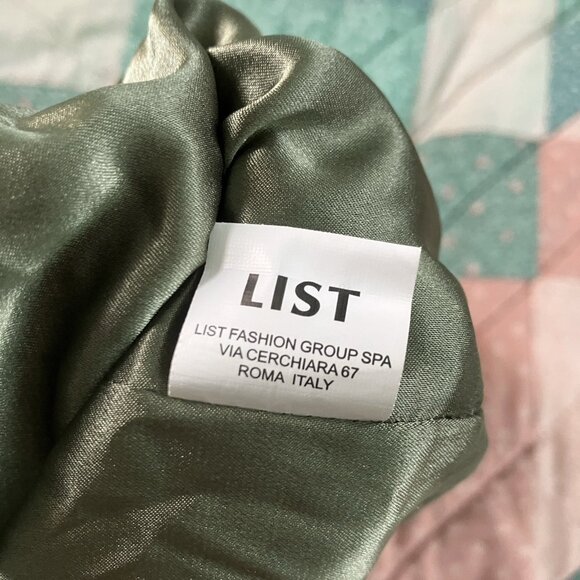 Y2K List Beaded Floral Tank Top Womens Green Vintage Italy Cropped 2000s - Picture 7 of 10